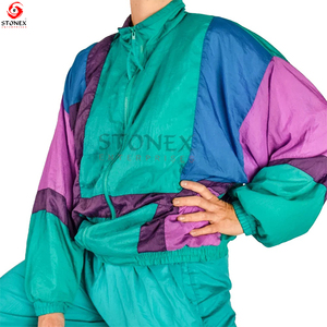 Haute qualité Nylon coupe-vent veste Unique imperméable imprimé solide à manches longues hiver bloc couleur teint tricoté tissu - Product Image 3