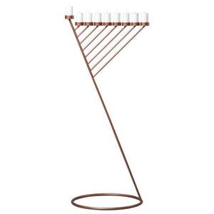 Elegante Menorá de Hanukkah de 9 Luces, Candelabro Grande de Pie para Chanukah, Menorá Decorativa de Acero Inoxidable/Hierro para Sinagoga - Product Image 1