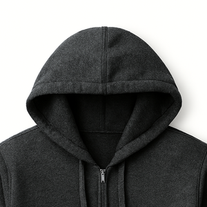 เสื้อฮู้ดมีซิปของผู้ชายผ้าฝ้าย100% ระบายอากาศเครื่องแต่งกายระบายความร้อนลายพื้นใส่ได้พอดีตัว - Product Image 2