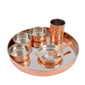 Ensemble de Thali martelé en cuivre à bas prix, parfait pour toutes les occasions, ensemble de thali en cuivre fabriqué à la main - Product Image 1