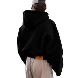 La mejor calidad personalizada Drop Shoulder Blank Fleece Heavyweight Full Zip up Hoodie Oversized Boxy Cropped 520gsm Organic Hoodie Hombres - Product Image 2