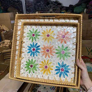 ถาดหวายสำหรับช่างฝีมือพร้อมดีไซน์แบบฝังงานฝีมือทำจากไม้ไผ่รักษ์โลก - Product Image 1