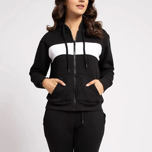 Votre propre Style bonne qualité femmes grande taille Logo personnalisé porter de porte femmes vêtements respirant sweat-shirt fermeture éclair complète - Product Image 6