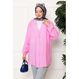 Camisa Kimono Casual Rosa con Botones al Frente - Product Image 2