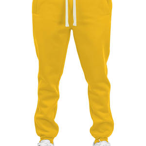 Pantalon ample personnalisé pour hommes, couleur unie, jaune, pantalon de jogging droit, pantalon de survêtement avec logo pour homme - Product Image 6