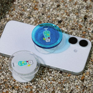 Custom Glitter Acrylic <b>Phone</b> Grip Clear Shiny Personalized Logo Reusable Plastic <b>Phone</b> <b>Stand</b> Promotional Gift - Product Image 2