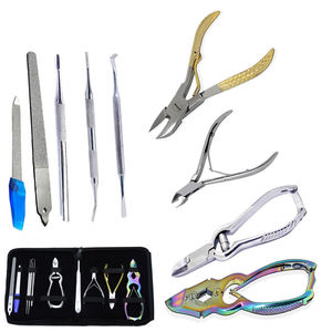 Coupe-ongles en acier inoxydable pour doigts et orteils, lame incurvée, ensemble de 4 pièces pour ongles épais, durable, professionnel, podologie - Product Image 1