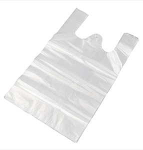 Transparent Plastic T-Shirt Shopping Bag with Handles for Groceries