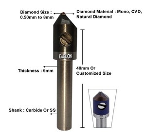 Outils de gravure en acier inoxydable CNC EAGLION pour la fabrication de bijoux, 0,5 mm-4 mm, tige de 6 mm, utilisation en machine - Product Image 3