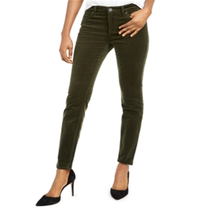 KUT Pantaloni Skinny Diana in Velluto a Coste da Donna a Vita Alta, Traspiranti, Effetto Stropicciato, Verdi, Taglia 16, per Abbigliamento Casual Autunnale - Product Image 1