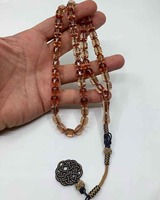 Cuentas de Oración Musulmanas de Cristal de Ámbar de Resina de 10 mm Hechas a Mano, Tasbih Islámico, Logotipo Personalizado, Regalo Ecológico