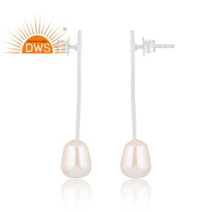 Hot Selling Fine Sterling Silver Natural <b>Pearl</b> <b>Dangle</b> <b>Earring</b> Custom Jewelry For Women Gift For Her - Product Image 2
