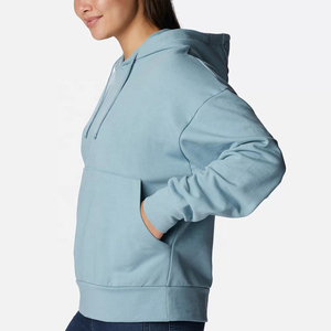 2024 à manches longues Plus femme sweats à capuche goutte épaule surdimensionné blanc poids lourd impression polaire sweats à capuche pour les femmes - Product Image 2
