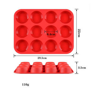 LFGB Platinum Non-Stick BPA Free Disposable Eco-Friendly Regular Silicone Brownie Cupcake Pan Muffin <b>Tin</b> <b>Cake</b> Baking Mold Oven - Product Image 4