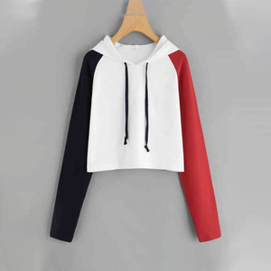 Sudadera corta de algodón con Logo personalizado para mujer, ropa deportiva a la moda, venta al por mayor - Product Image 3