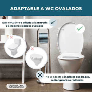 Mobiclinic Rio 11 cm elevador de asiento de inodoro azul suave para suministros de terapia de rehabilitación - Product Image 4