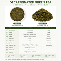 Thé vert décaféiné en feuilles brisées pour la fabrication de sachets de thé, infusion chaude et thé glacé, vente en gros, OEM, qualité alimentaire, conventionnel