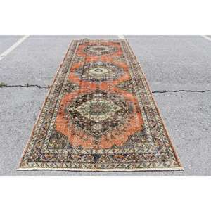 Alfombra Turca Vintage, Alfombra de 4.8x12.6 pies, Alfombra Oriental Naranja - Product Image 1