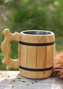 Jarra de Cerveza de Madera Hecha a Mano, Jarra de Madera para el Hogar, Hotel y Restaurante, Original de la India - Product Image 3