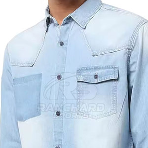 <b>Men</b> Classic Slim Fit <b>Jeans</b> <b>Shirt</b> Casual Outdoor <b>Shirt</b> <b>Men</b> Modern Button Up <b>Jeans</b> <b>Shirt</b> Trendy Work Top - Product Image 4
