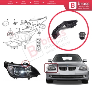 Soporte de Reparación para Faro Delantero BHL3, Juego de Soportes de Montaje, Lado Derecho, para Serie 5 E60 E61 2003-2010 63126942478 - Product Image 5