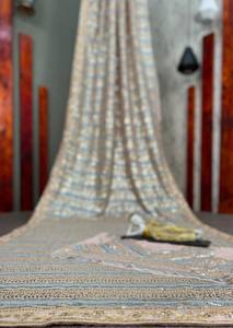 Lourd Designer De Mariage Et De Fête Wear2024 Georgette Broderie Séquence Travail Saree Couleur Pour Dames Faible Taux Grossiste Inde - Product Image 2