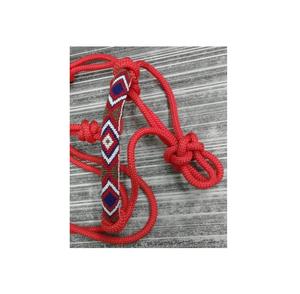 Nailon rojo de alta calidad, duradero, Inglés occidental, diseño geométrico, cuerda con cuentas, Halter, superventas, fabricantes indios, venta al por mayor - Product Image 3