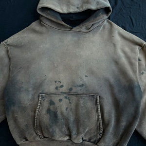 Sweat à capuche Streetwear gaufré avec logo personnalisé 3D lavé à l'acide avec patch de broderie vieilli lourd entretenu OEM - Product Image 5