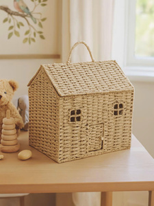 New design paper house shape storage <b>basket</b> for kid, cute gift for your child made in Vietnam - Product Image 2