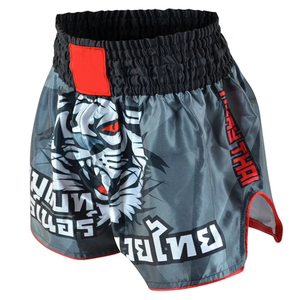 Pantalones cortos de kickboxing de satén ligeros personalizados para adultos y jóvenes equipo de lucha Muay Thai boxeo ropa de artes marciales - Product Image 3