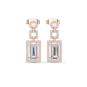 1.958 CT Lab Diamond <b>Drop</b> Earrings VVS-VS EF Clarity 18KT, 14KT, 10KT Gold & 925 Silver Rose, Yellow, White Gold & - Product Image 3