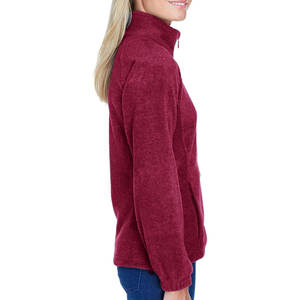 Veste bomber réversible en microfleece doux pour femme, entièrement zippée, coupe-vent, 100% polyester, noire, pour la saison hivernale - Product Image 6