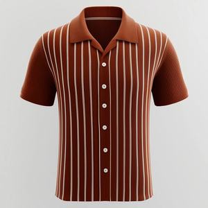 Polo informal de verano de punto con botones para hombre, camisetas suaves de manga corta para hombre, Polo de punto para hombre, Polo de diseño personalizado - Product Image 1