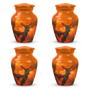 Amber Glow Deer <b>Urn</b> Forest Sunrise Orange Glass Decor <b>Urn</b> for <b>Ashes</b> Cremation <b>Ashes</b> Decorative Modern Funeral <b>Urns</b> - Product Image 4