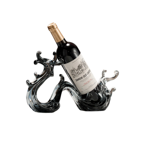 Support à vin en métal autoportant de style vintage moderne, support à bouteilles de vin écologique pour comptoir, fêtes, bacs à boissons, glace - Product Image 1