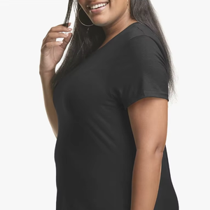 Nouveauté, vente en gros d'usine au Bangladesh, t-shirt à manches courtes et col rond pour femmes, grande taille, logo personnalisé, coton, vêtements décontractés - Product Image 1