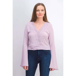 Top in chiffon viola Polly & Esther per ragazze, taglia M, con finiture in pizzo - Product Image 1