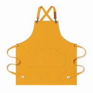 Delantal de Chef Profesional de Cuero con Bolsillo de Tela de Lona, Impresión de Logotipo Personalizado para Cafetería y Catering - Product Image 4
