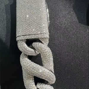 Vente chaude collier 925 argent VVS Moissanite chaîne cubaine Hip Hop collier mode collier hommes chaîne cubaine - Product Image 3