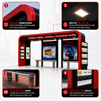 Abri de bus intelligent personnalisé avec écran publicitaire LED, abri de bus extérieur moderne, fabricant OEM