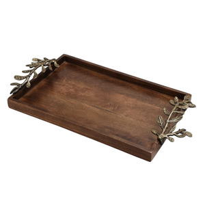 Bandeja de madera grande más vendida, mango de rama de olivo, artículos de comedor sólidos, bandeja para servir comida, ensaladera personalizable, catering - Product Image 2