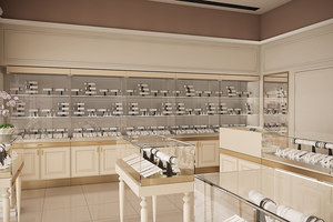 Vitrine de comptoir de bijouterie en verre de luxe Vitrine Design d'intérieur 3D personnalisé avec éclairage LED pour bijouteries - Product Image 2