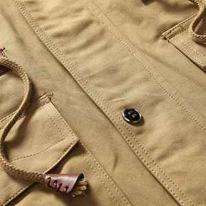 เสื้อแจ็คเก็ตบอมเบอร์หนังแท้สำหรับผู้ชาย ผ้าแคนวาสเคลือบ คอตั้ง ทนทาน ระบายอากาศได้ดี กันลม เป็นมิตรกับสิ่งแวดล้อม แบบกลับด้านได้ - Product Image 5