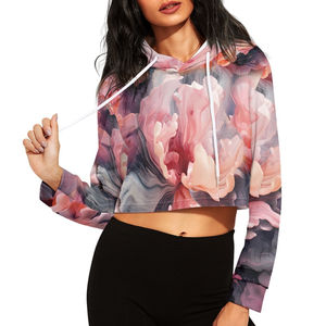 Venta caliente OEM al por mayor de las mujeres Crop Top sublimación sudaderas con capucha transpirable personalizado uso casual sudaderas con capucha de las mujeres de alta calidad - Product Image 5