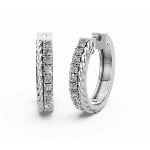 Boucles d'oreilles en or 14 carats exclusives, style Rapunzel, avec diamants tressés, taille ronde, bijoux de laboratoire, vente en gros, fournisseur OEM - Product Image 4