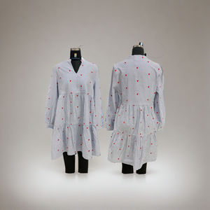 ชุดเดรสแขนสั้นผ้าฝ้ายแท้พิมพ์ลาย Kaftan kurti สไตล์วินเทจสไตล์วินเทจ - Product Image 4