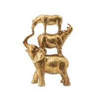 Figurine animale en métal doré avec éléphant rhinocéros et zèbre pour table basse moderne et présentoir contemporain