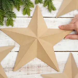 Papier mâché dimensionnel étoile ornements bricolage papier mâché étoile décorations carton Kraft étoiles pour noël artisanat décor