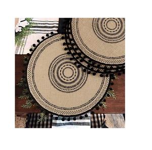 Highest Quality Round Place Mats With Tassels Farmhouse Woven <b>Jute</b> Dinning Table Decor Place Mat for Kitchen - Product Image 4