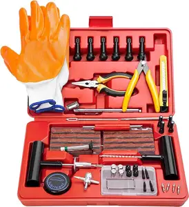 Auto-Reparatur-Kit 74 Stück Universal-Reifen-Steck-Kit Schwerlast-Reparatur-Kit für Pkw, Lkw, Motorräder, ATV, RV, Jeep, Traktor, Anhänger